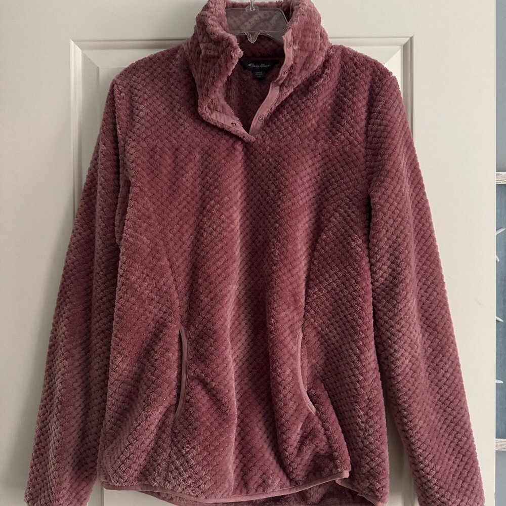 Eddie Bauer Fleece Sweatshirt Pullover Coat Jacket Size Large
